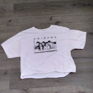 White friends t-shirt crop top